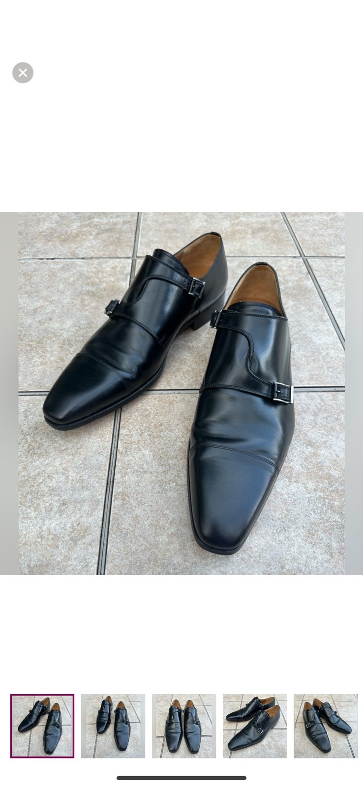 Magnanni Men's Double-Monk Leather Loafers