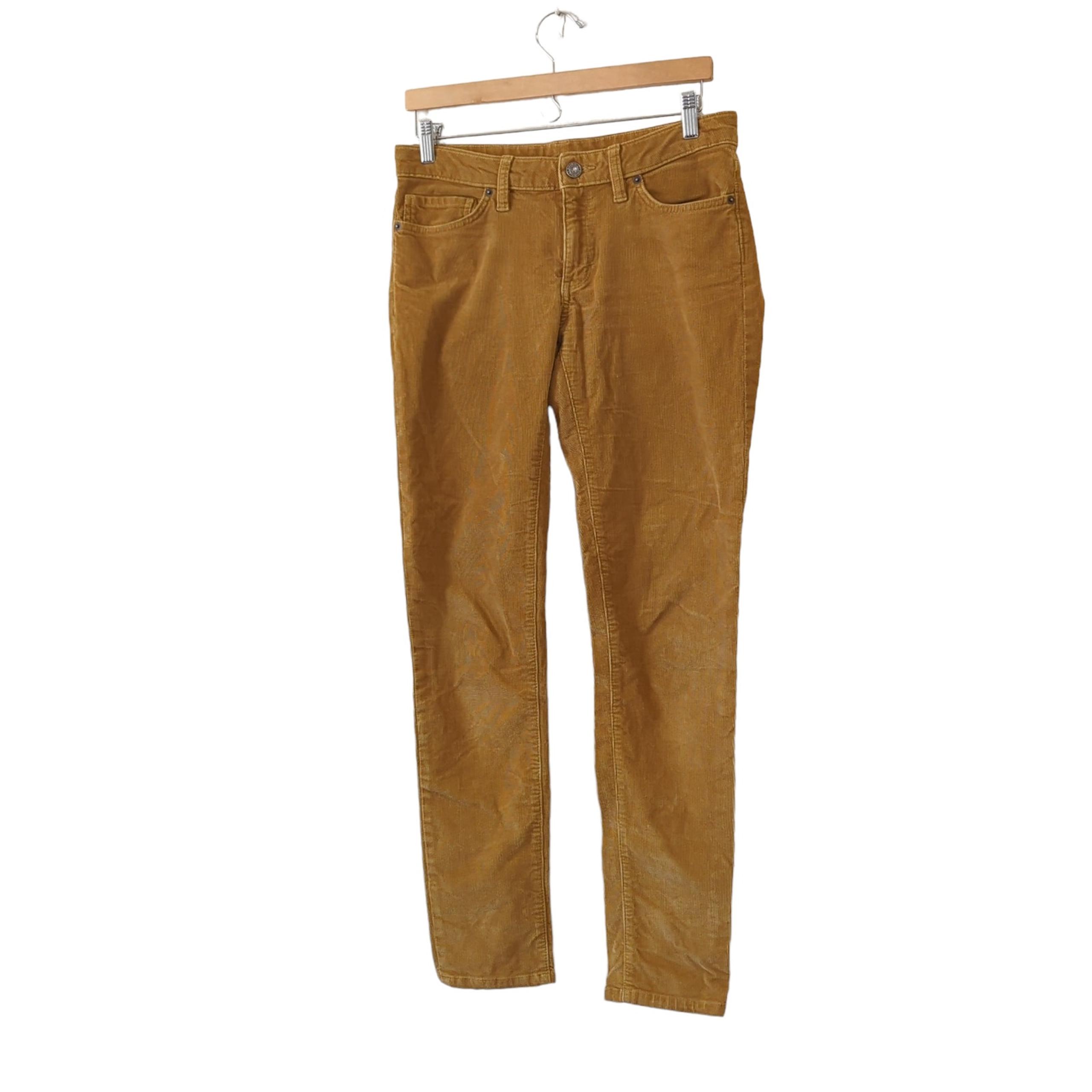 Patagonia Women's Fitted Corduroy Pants Camel Brown Organic Cotton SIze 29 Waist