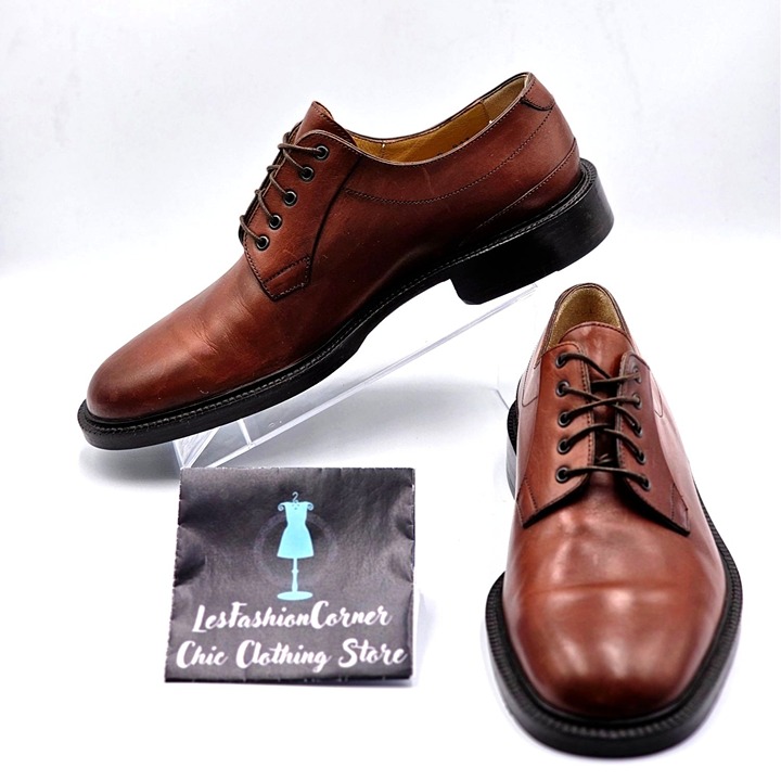 Cole Haan Mens Country Brown Leather Oxford Dress Shoes Sz 9D Made In Italy 2234