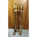 Vintage Brass Fireplace Tool Set Horseshoe Shaped Base #C-879 EUC