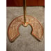 Vintage Brass Fireplace Tool Set Horseshoe Shaped Base #C-879 EUC