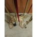 Vintage Brass Fireplace Tool Set Horseshoe Shaped Base #C-879 EUC