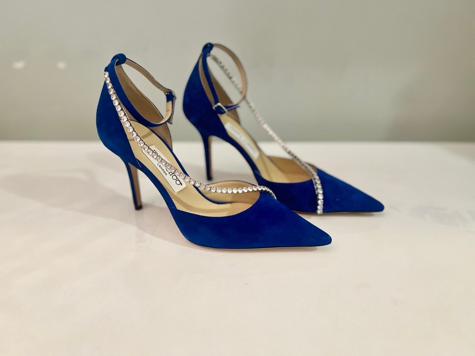 Jimmy Choo blue pump with crystals Size 38
