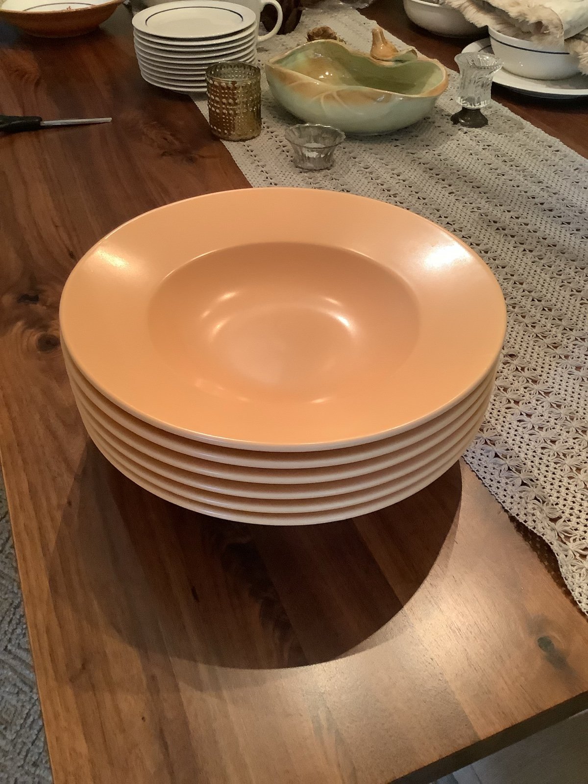 Vintage set of six Waechtersbach German made pasta/soup bowls