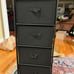 4 Drawer Fabric Dresser Tall Storage Tower, Dresser Chest with Wood Top