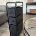 4 Drawer Fabric Dresser Tall Storage Tower, Dresser Chest with Wood Top