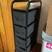 4 Drawer Fabric Dresser Tall Storage Tower, Dresser Chest with Wood Top