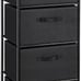 4 Drawer Fabric Dresser Tall Storage Tower, Dresser Chest with Wood Top