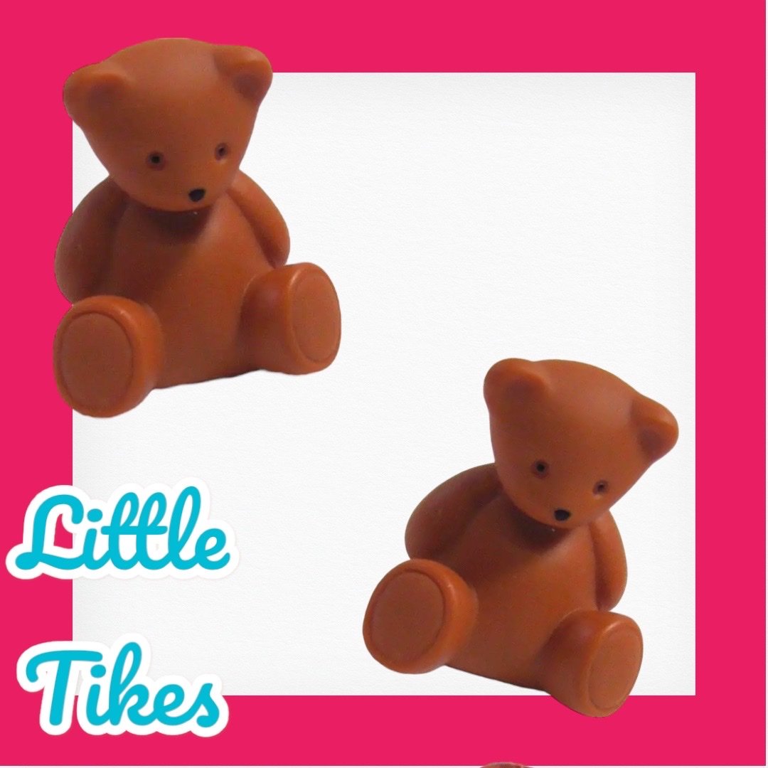 LOT OF 2 Vintage LITTLE TIKES Dollhouse TEDDY BEAR Toy Figure RARE EUC
