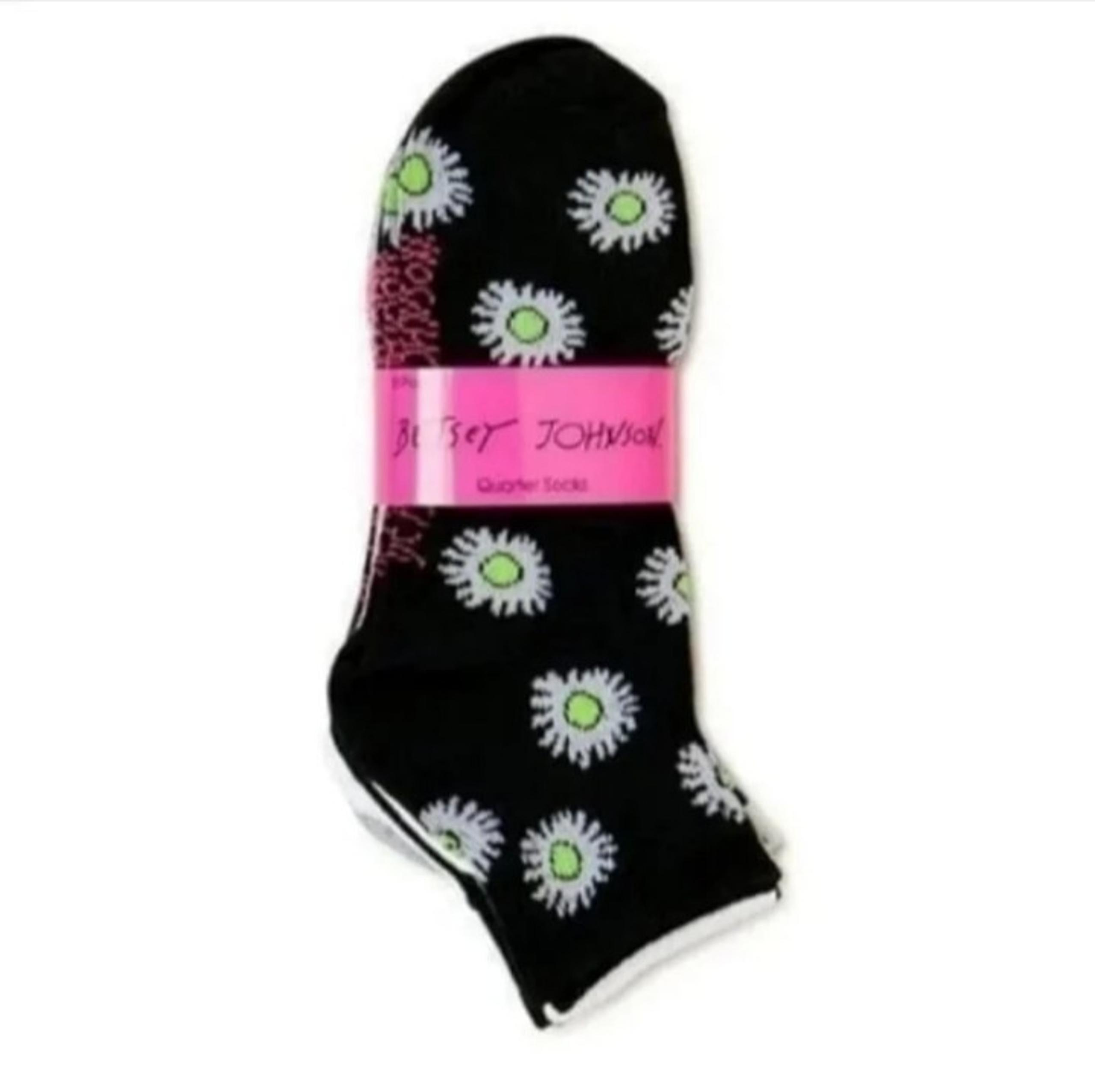 Betsey Johnson Women's Quarter Crew Daisy Socks 6-PACK! OS BNWT SO