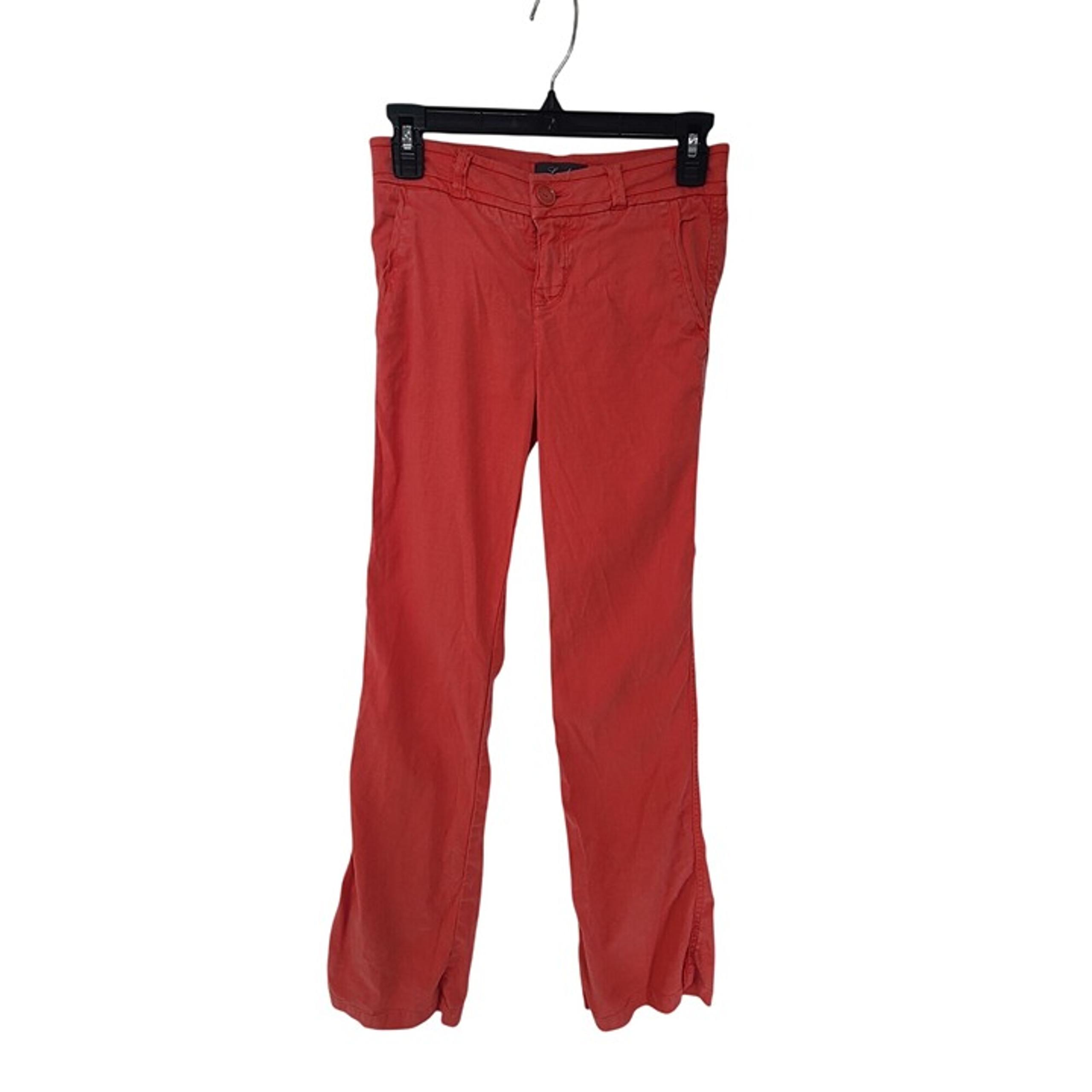 Anthropologie Level 99 Women's Casual Low Rise Bootcut Linen Plants Pants Coarl