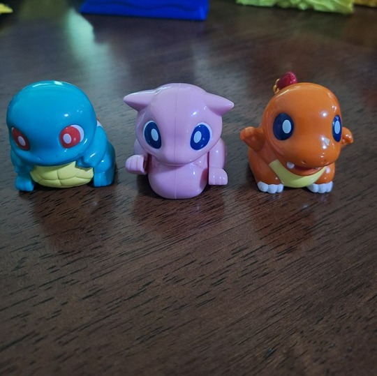 Pokemon Vintage Pull Back Toys - Squirtle, Mew, Charmander