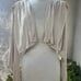 Vintage 70s disco shrug bolero jacket jersey stretch champagne color Sz M
