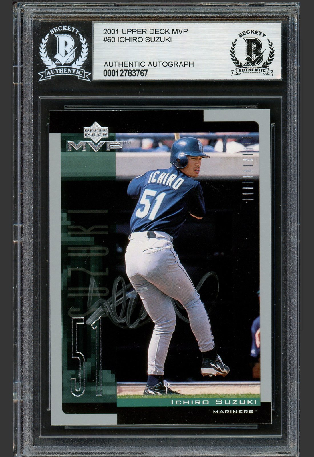 Ichiro Suzuki Autographed 2001 Upper Deck MVP Rookie Card #60 (Beckett)