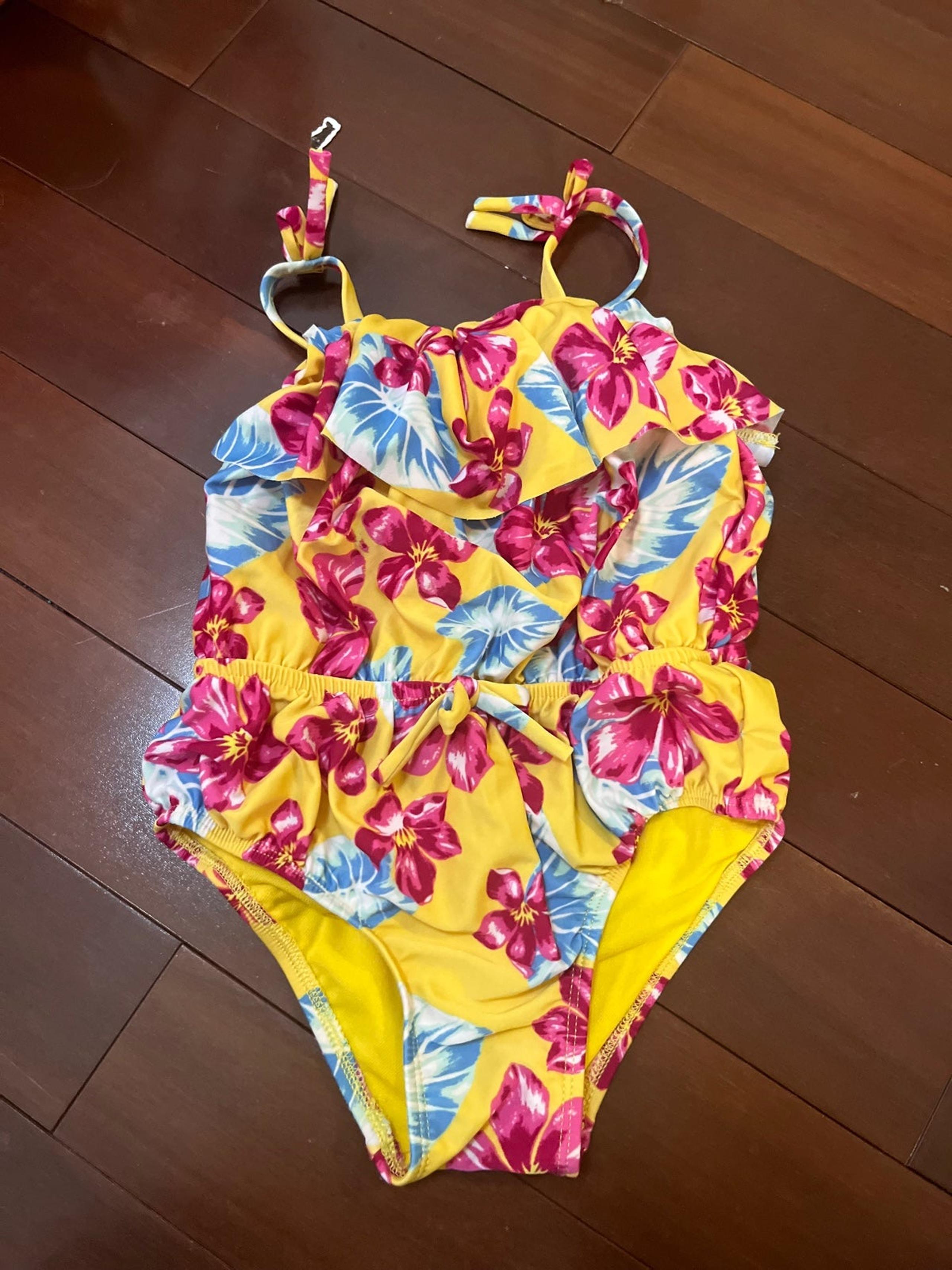 Swimsuit size 4t yellow floral