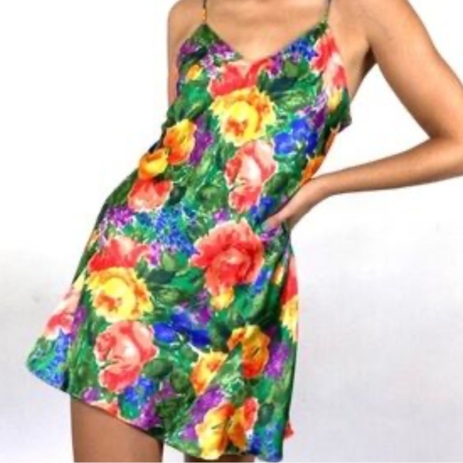 Victoria Secret Gold label‎ vintage size small floral mini slip dress w robe