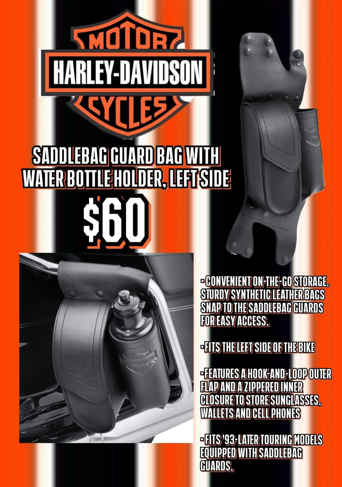 Harley Davidson Left side water bottle holder
