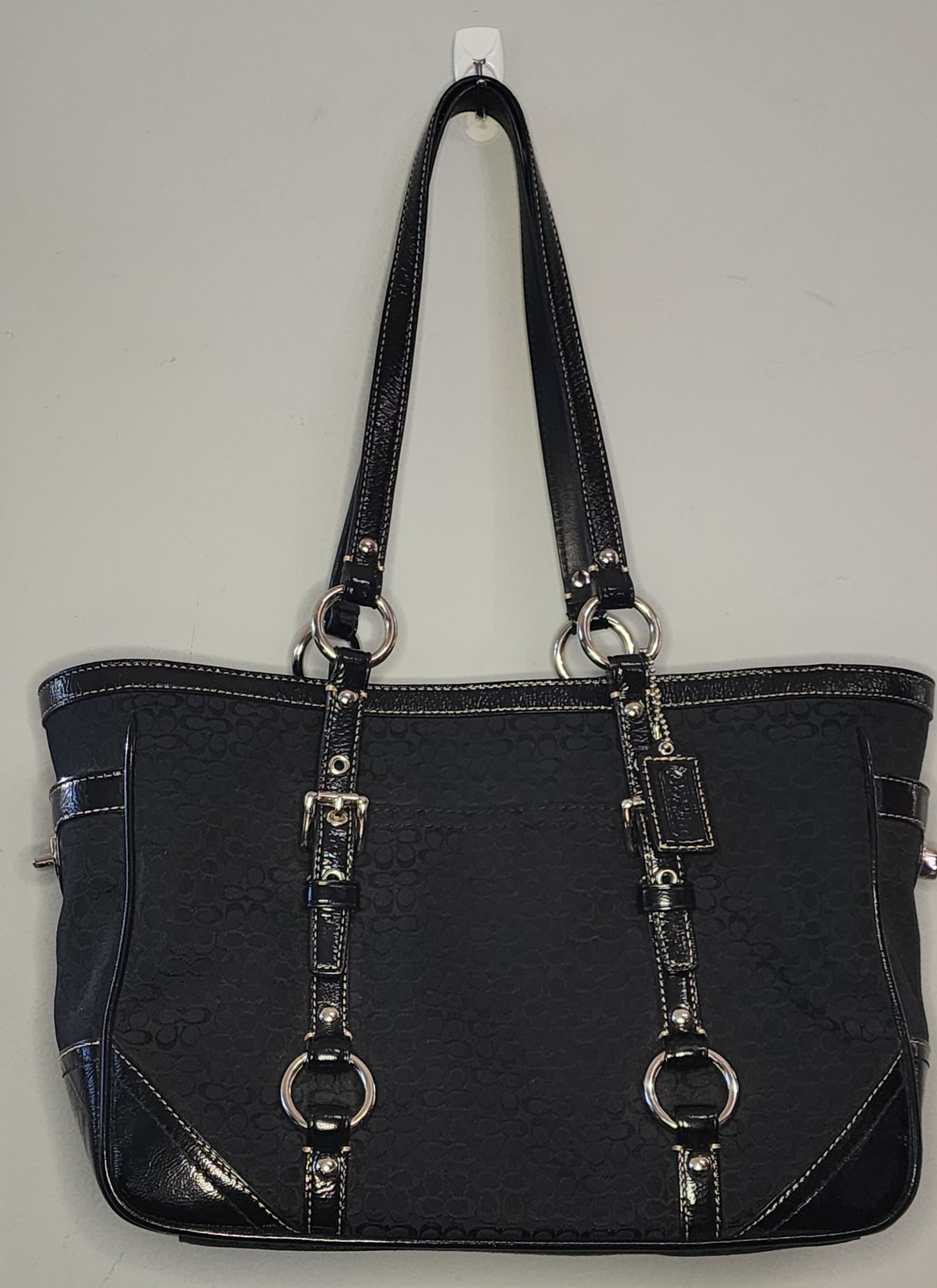 Coach F12346 Gallery Signature C Jacquard Bag Black