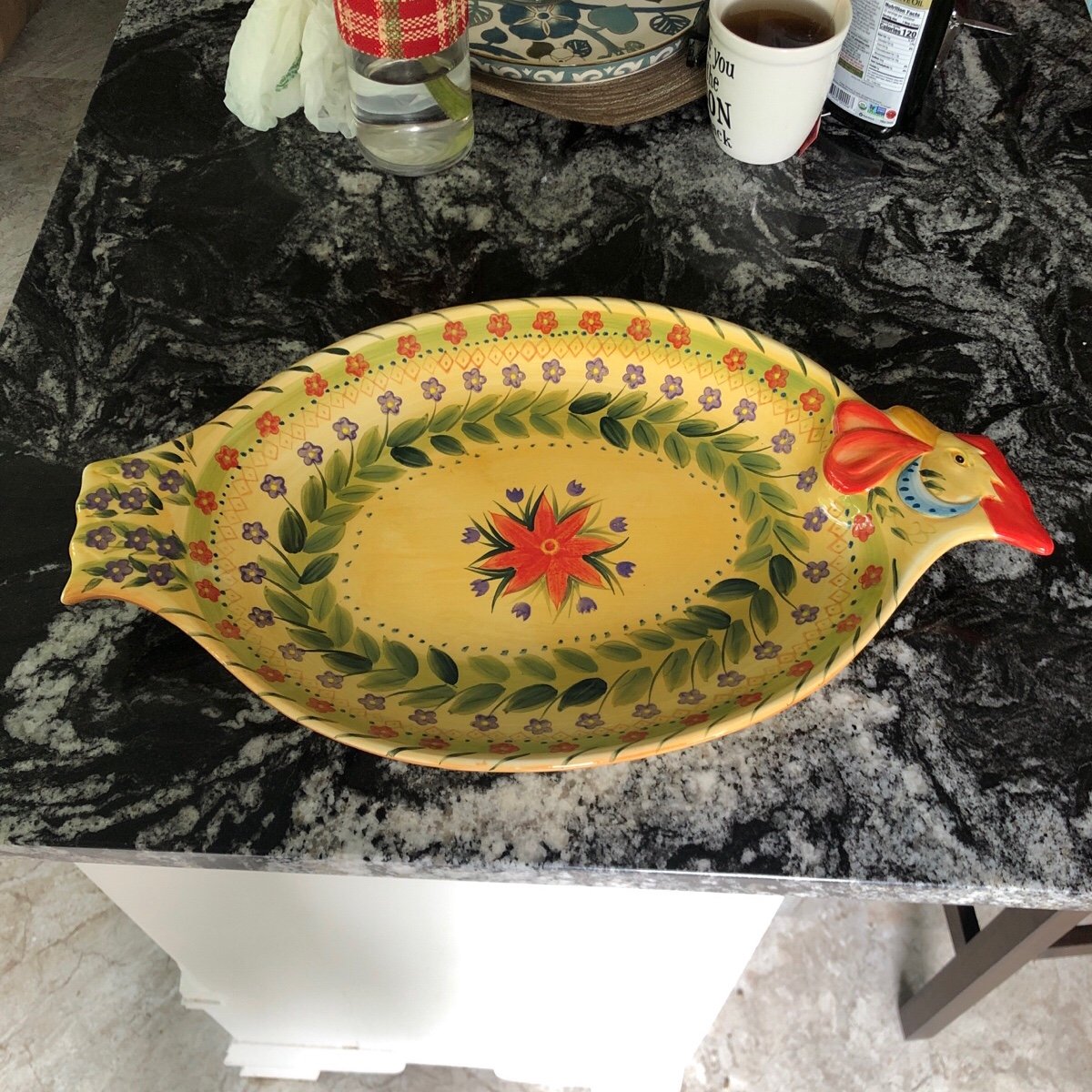 Vintage Dario Farrucci designs Rooster platter