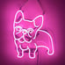 Cute Bright Vivid Pink French Bulldog LED Night Light Room Wall Decoration
