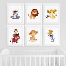 Set of 6 Lion King Nursery Decor prints