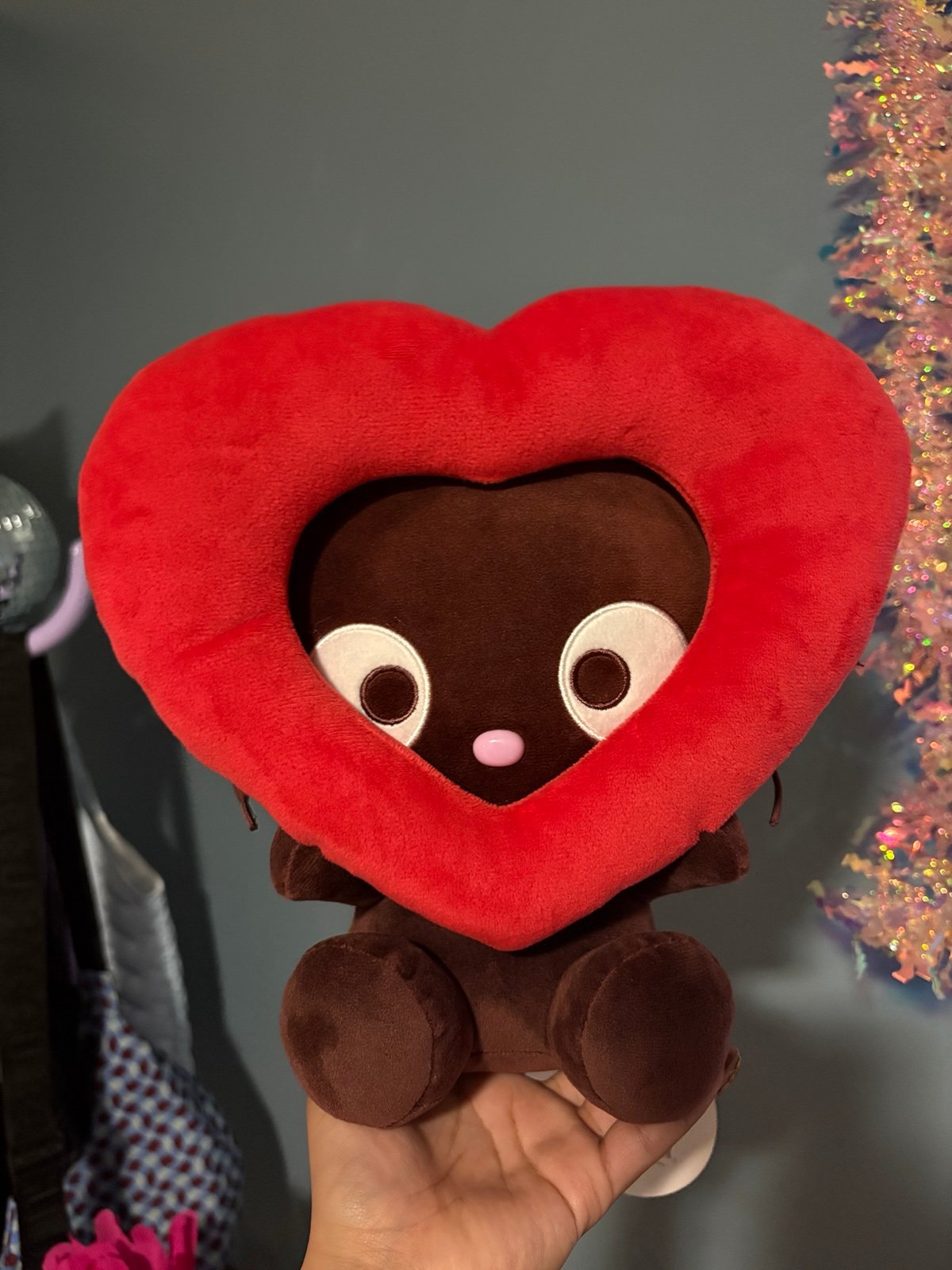 Chococat valentines edition 2024. Brown chococat with pink nose. Tags still on