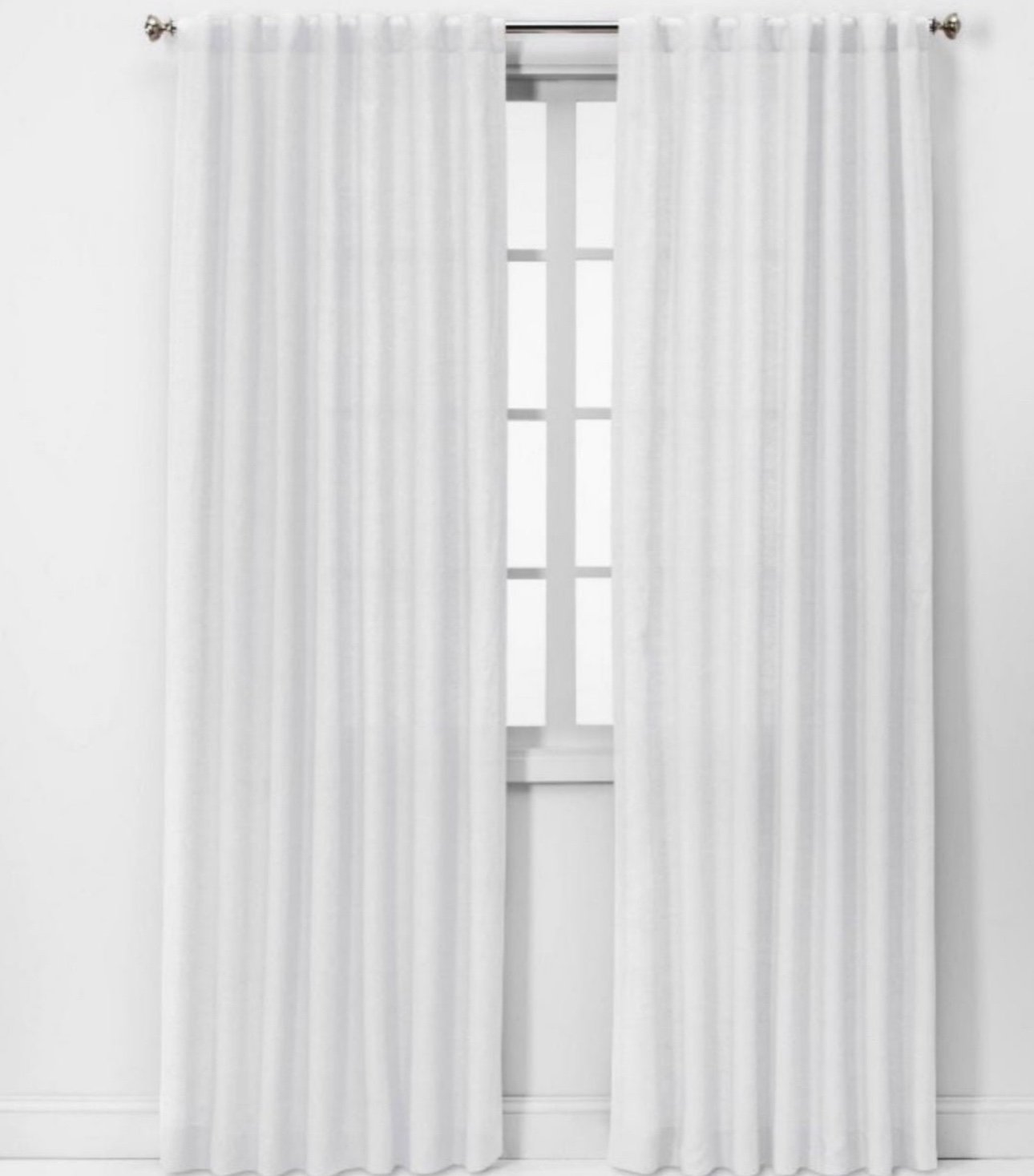 SET of 2 Threshold Light Filtering Linen Window Curtain Panels 95”