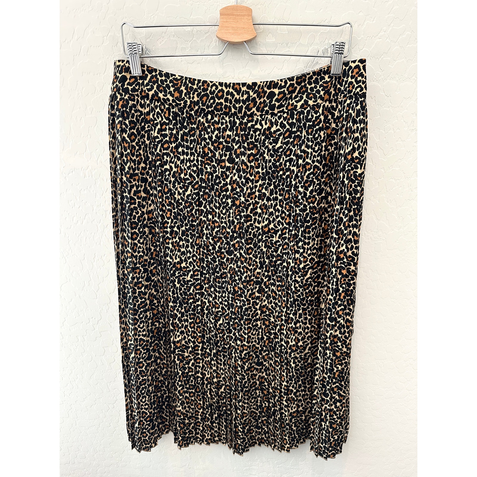 J.CREW | Pleated Leopard Animal Print Midi Skirt | Size 12
