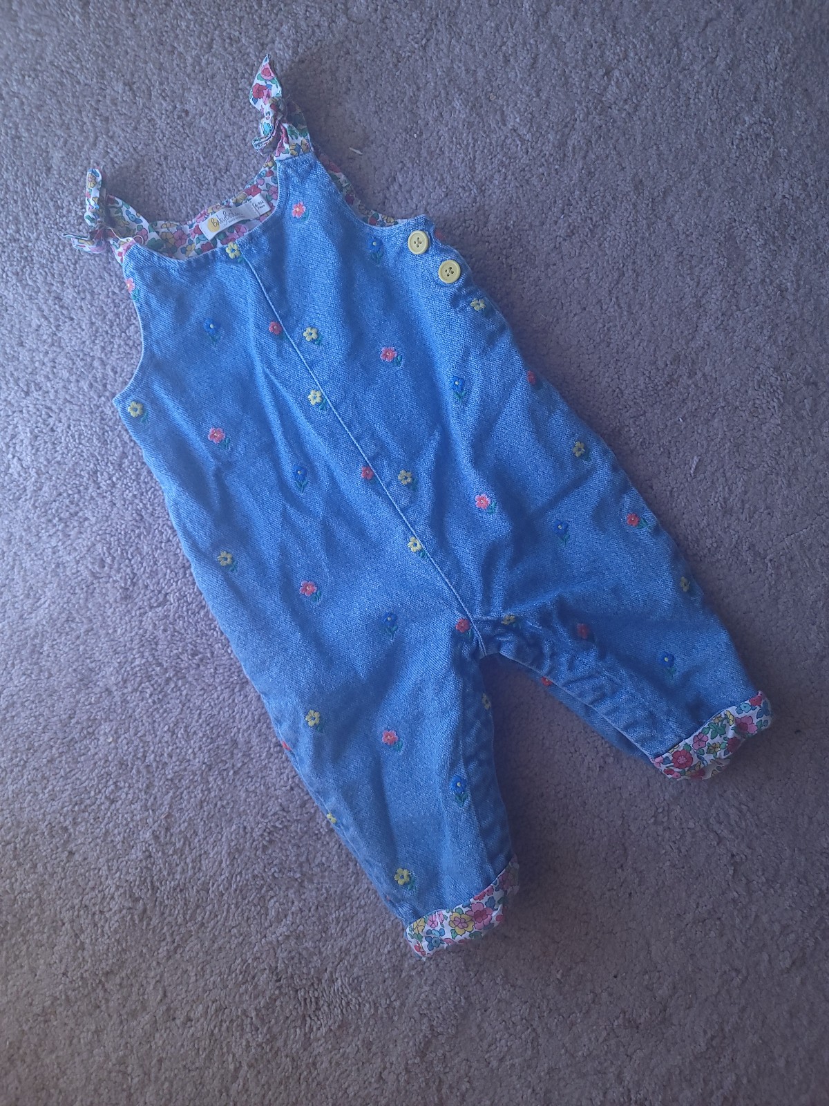 Mini Boden Embroidered Overalls 6-9M