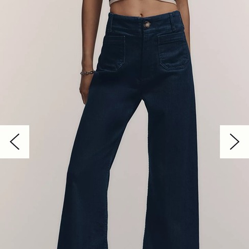 Anthropologie The Colette Cropped HR Wide-Leg Jeans by Maeve/Denim Dark/ Size 31