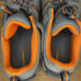 Merrell Men’s 7 Gray Taupe Orange No Tie Velcro Hiking Trail Shoes