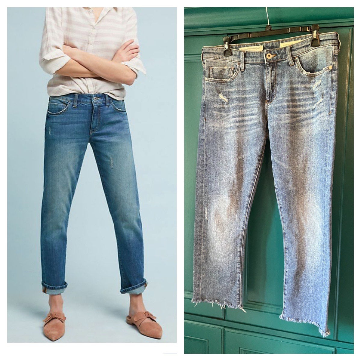 Pilcro and letterpress slim boyfriend distressed jeans