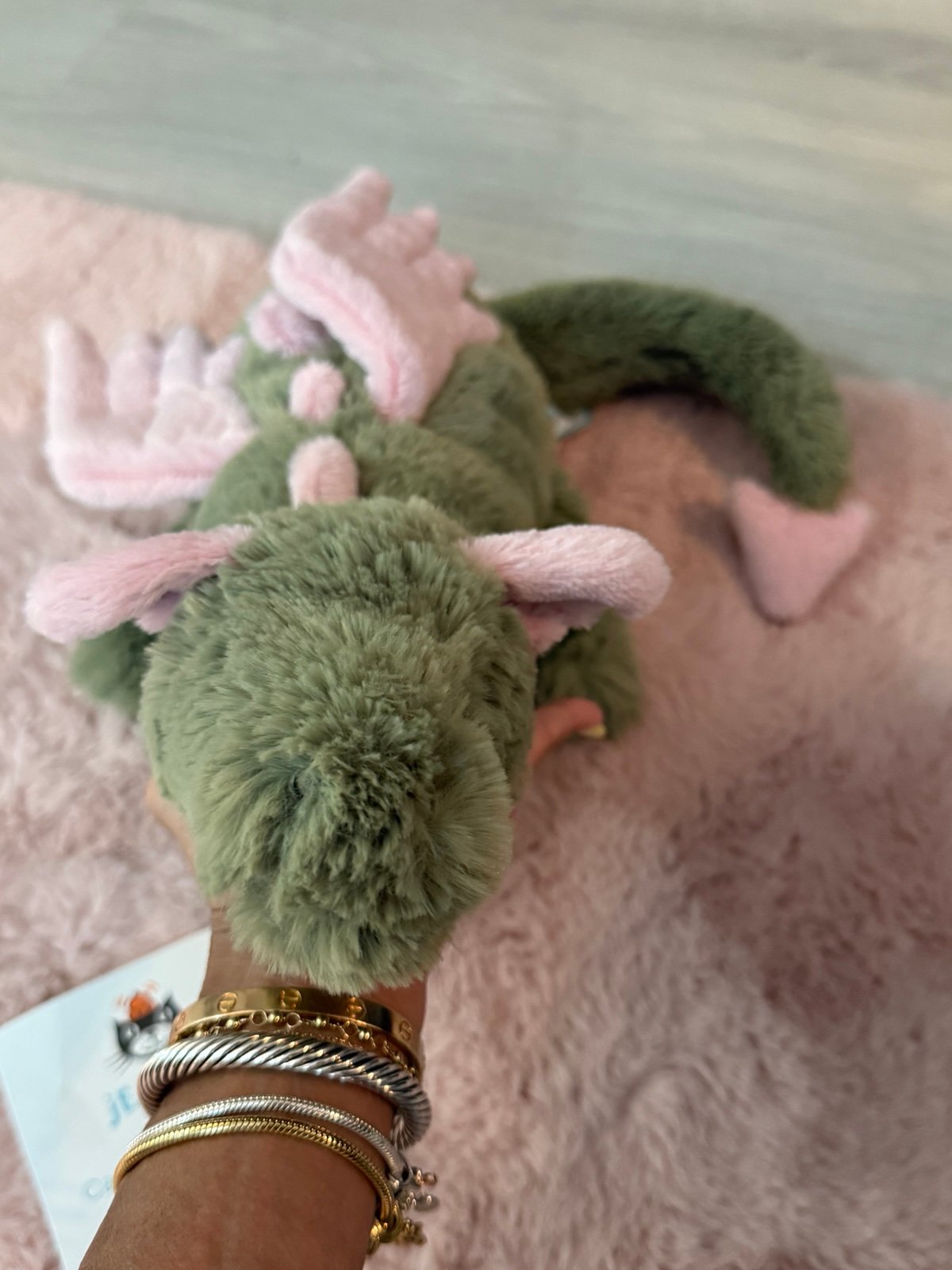 Jellycat Malachy Dragon pink green