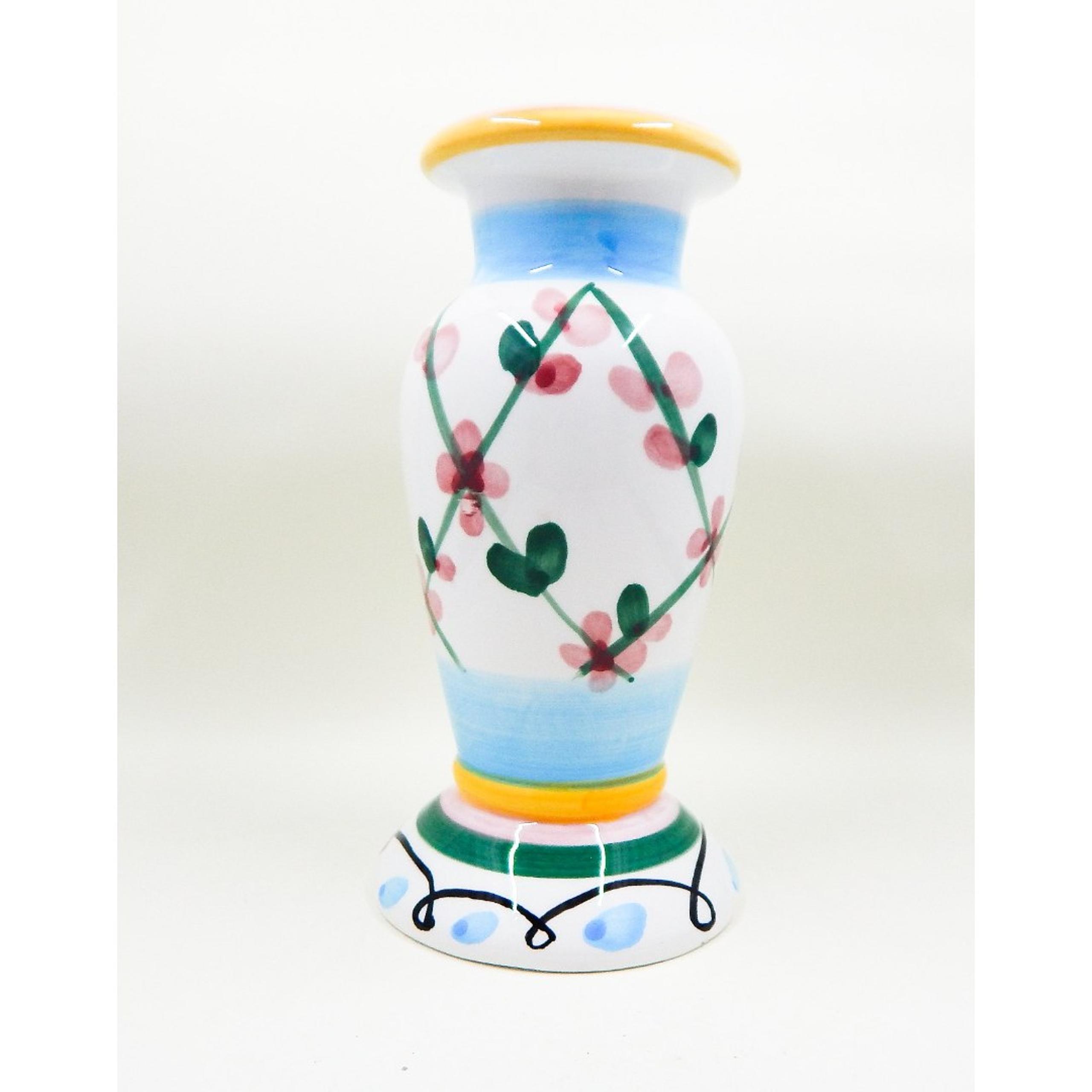 Bella Casa by Ganz Ceramic Candle Holder Pastel Floral Detail Single