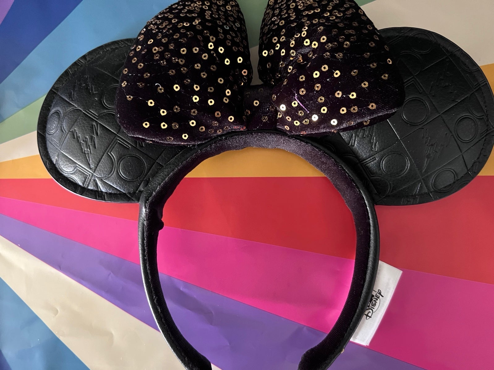 Walt Disney World 50th Anniversary Luxe Collection Black Minnie Ear Headband