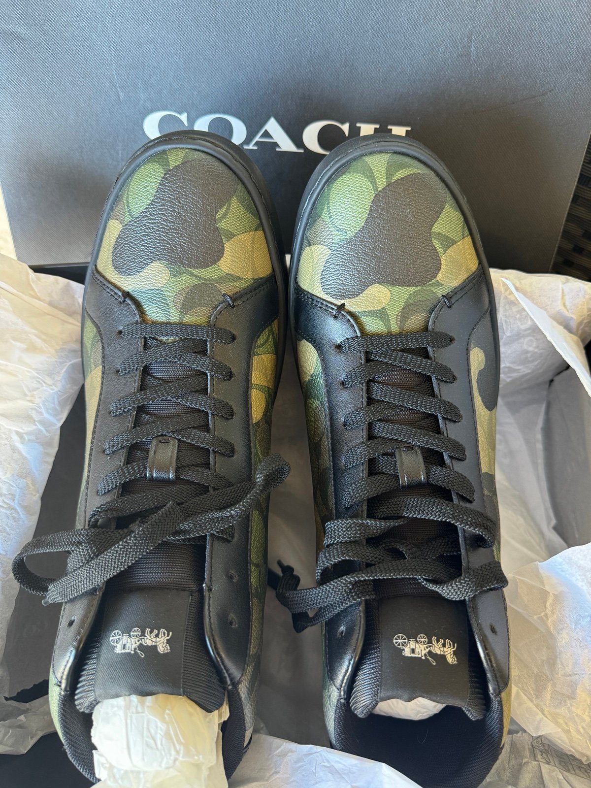 Coach CN319 Clip High Top Sneaker In Signature Canvas Camo Print Size 10D