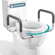 PELEGON Raised Toilet Seat With Handles (300lb) Toilet Seat Risers for Seniors