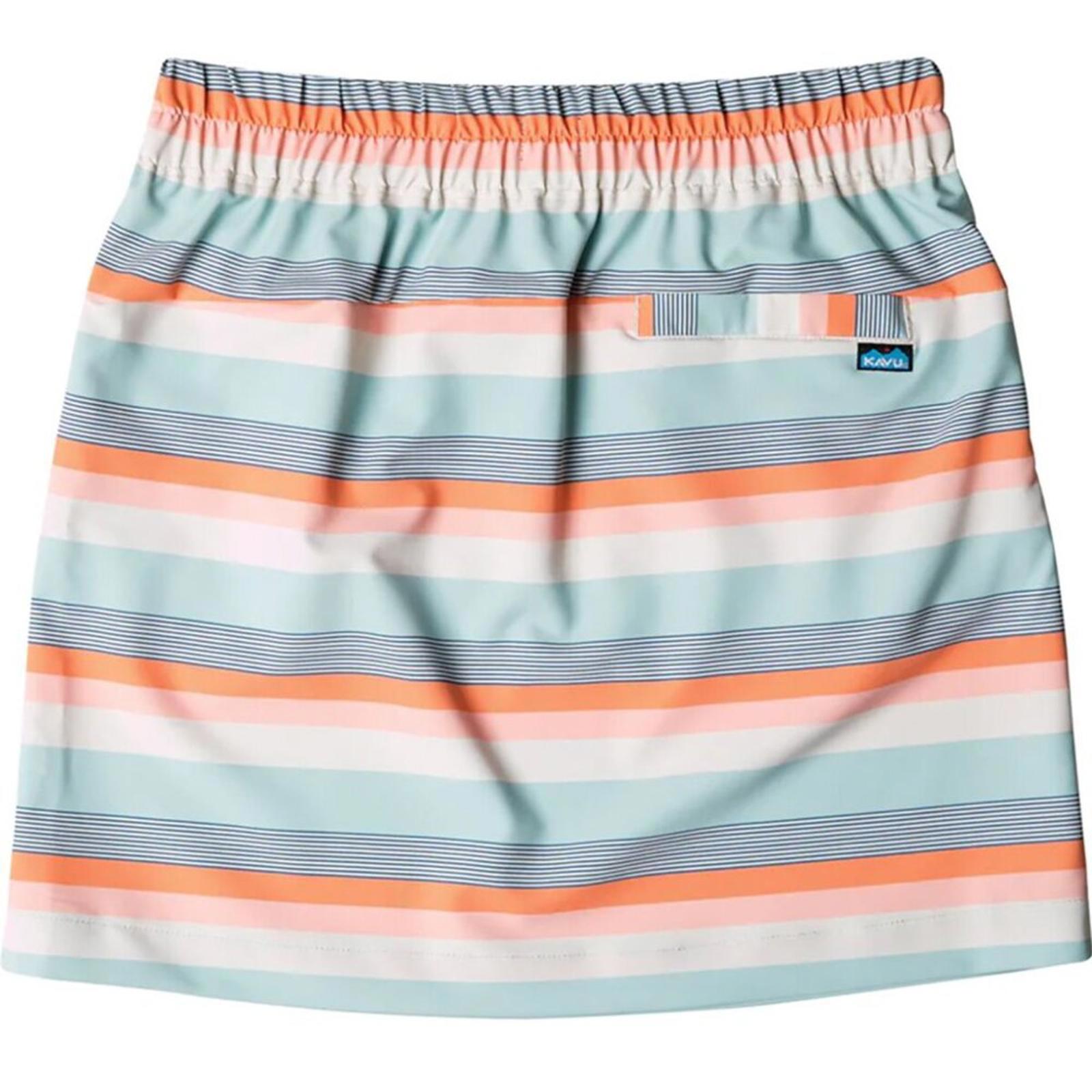 Kavu Windswell UV Protection Elastic Waist Mini Skirt M Blue Cool Stripe