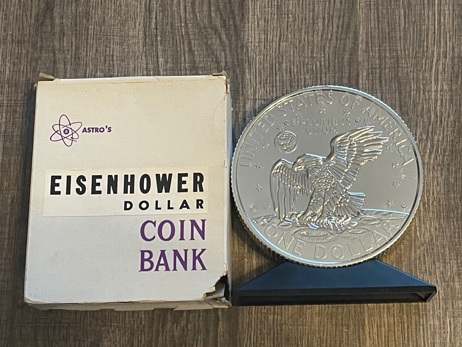 Steel Bicentennial piggy bank vintage commemorative coin bank Eisenhower