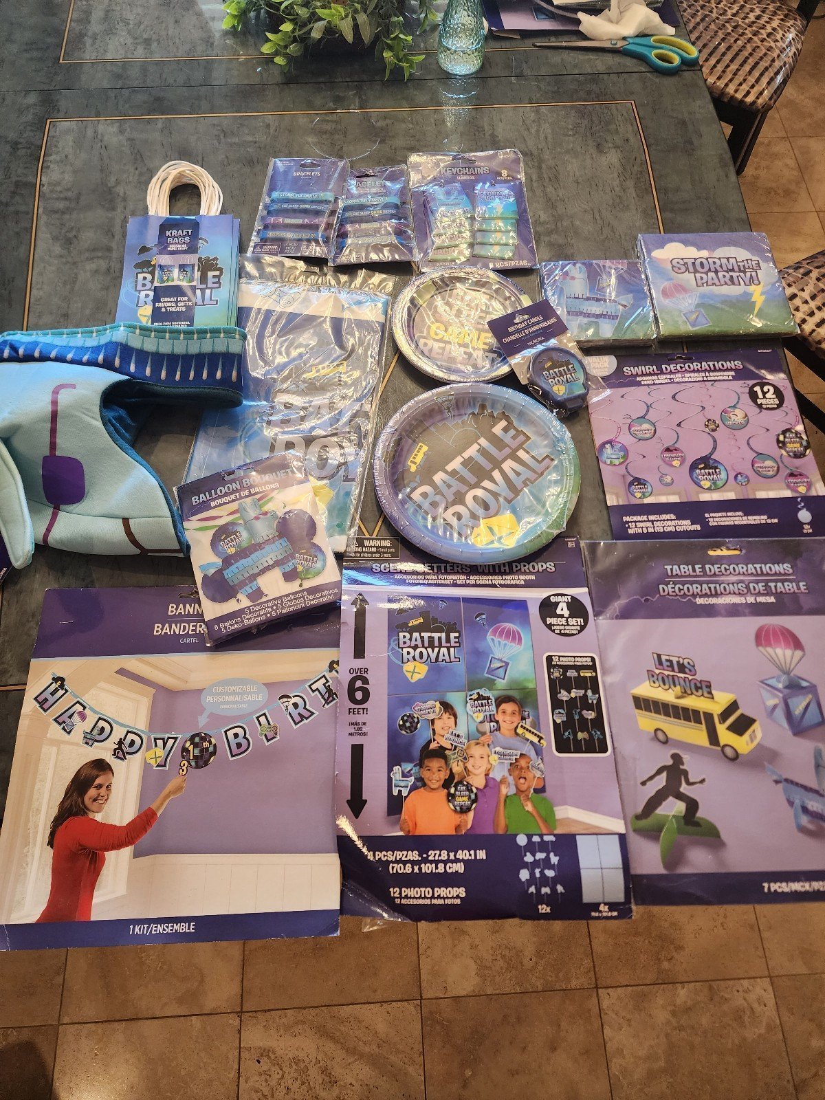 Huge lot Fortnite battle pass birthday decorations