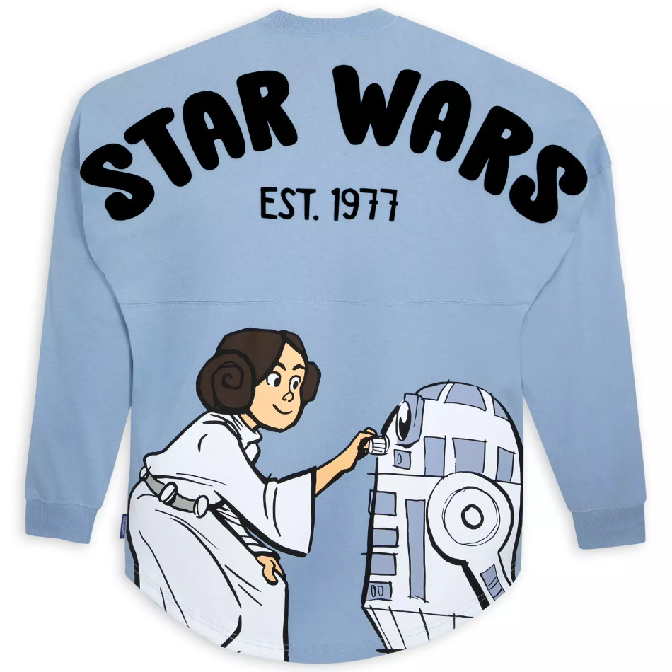 Disney Parks Star Wars Spirit Jersey Adult SMALL Blue Princess Leia R2D2 - NEW