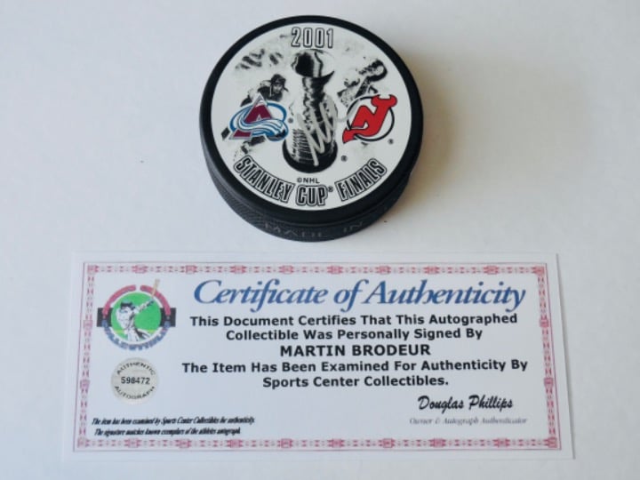 Martin Brodeur Signed Puck - Devils!