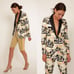 LE SUPERBE Coastal Palm Print Single Breasted Tuxedo Jacket Sz 4