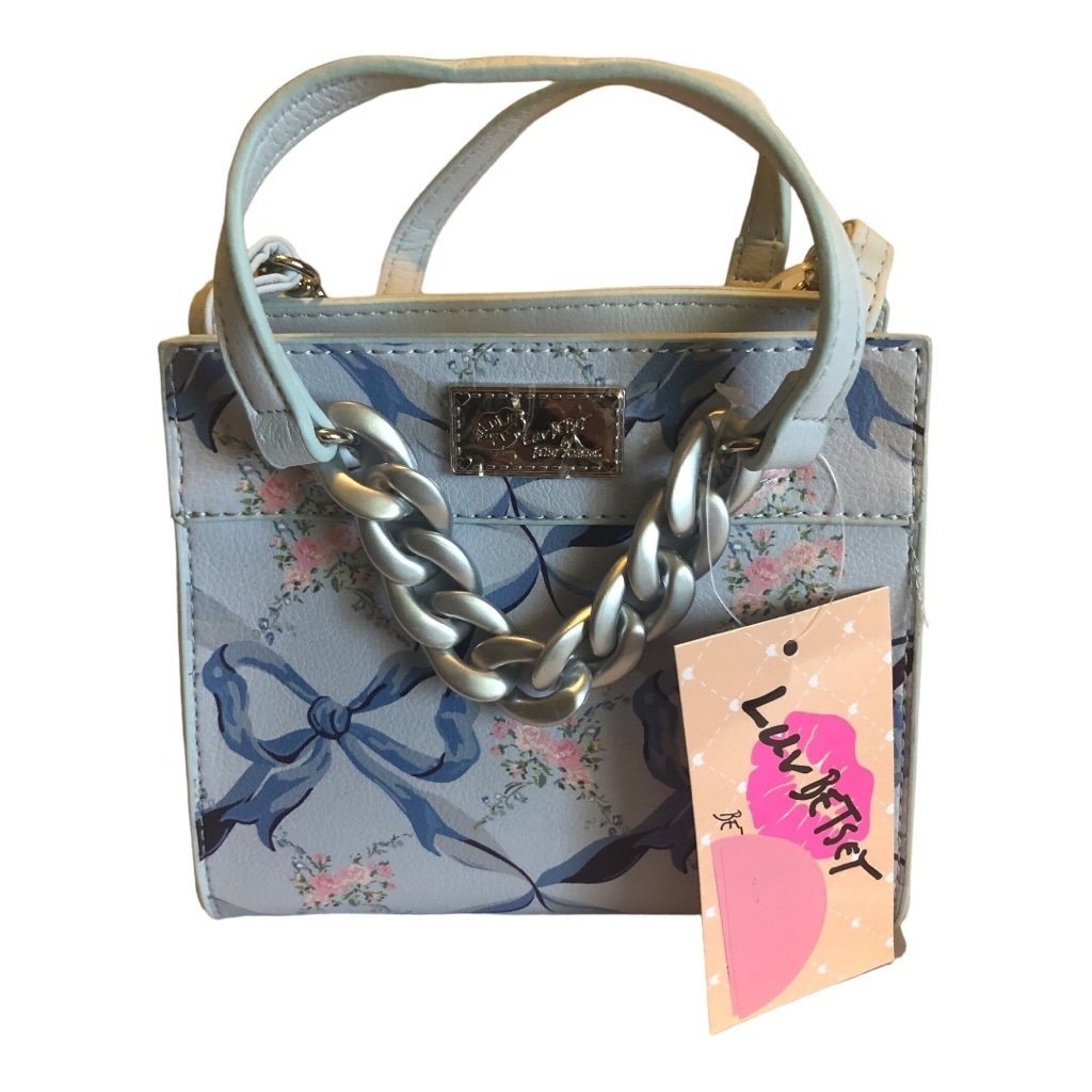 Luv Betsey by Betsey Johnson Jenni Print Crossbody Handbag with Chain, Blue