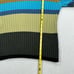 Vintage Clio Sweater Sz Large Green Blue Stripe Ribbed Mockneck Pullover Cotton