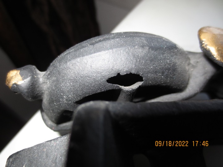 Cast Iron Motorcycle with side shops car black gold trim heavy