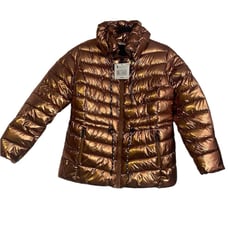 Desigual Women's Copper Gold Metallic Puffer Jacket, Padded Jasmine, X-Large NWT