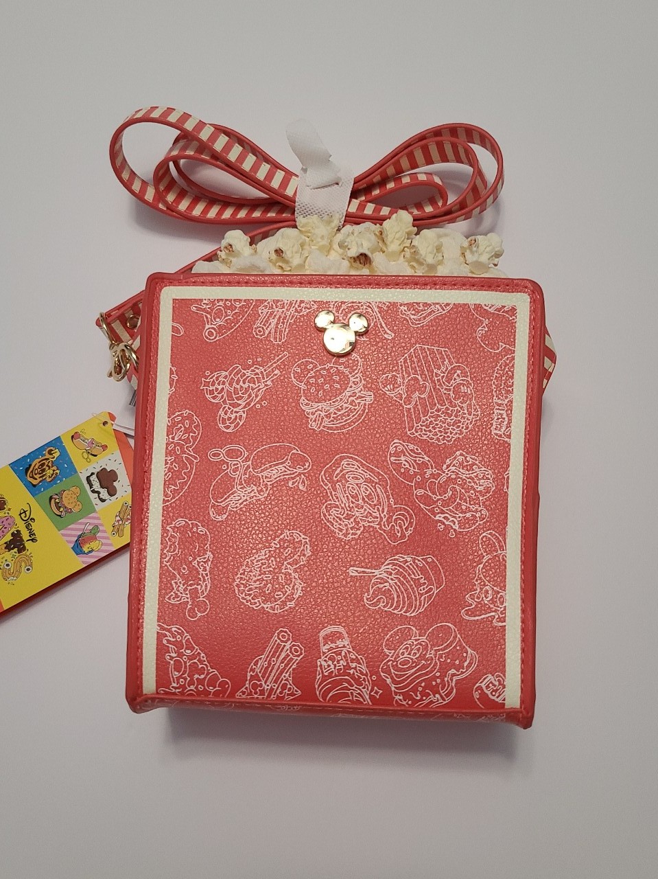 Disney Parks Eats Snack Popcorn Box Crossbody Bag Purse, New.