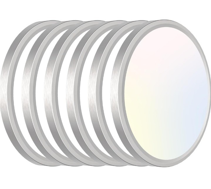 6 pack Zemty LED Ceiling Light Brushed Nickel 12in 28W Round Flat 3 Color Settin