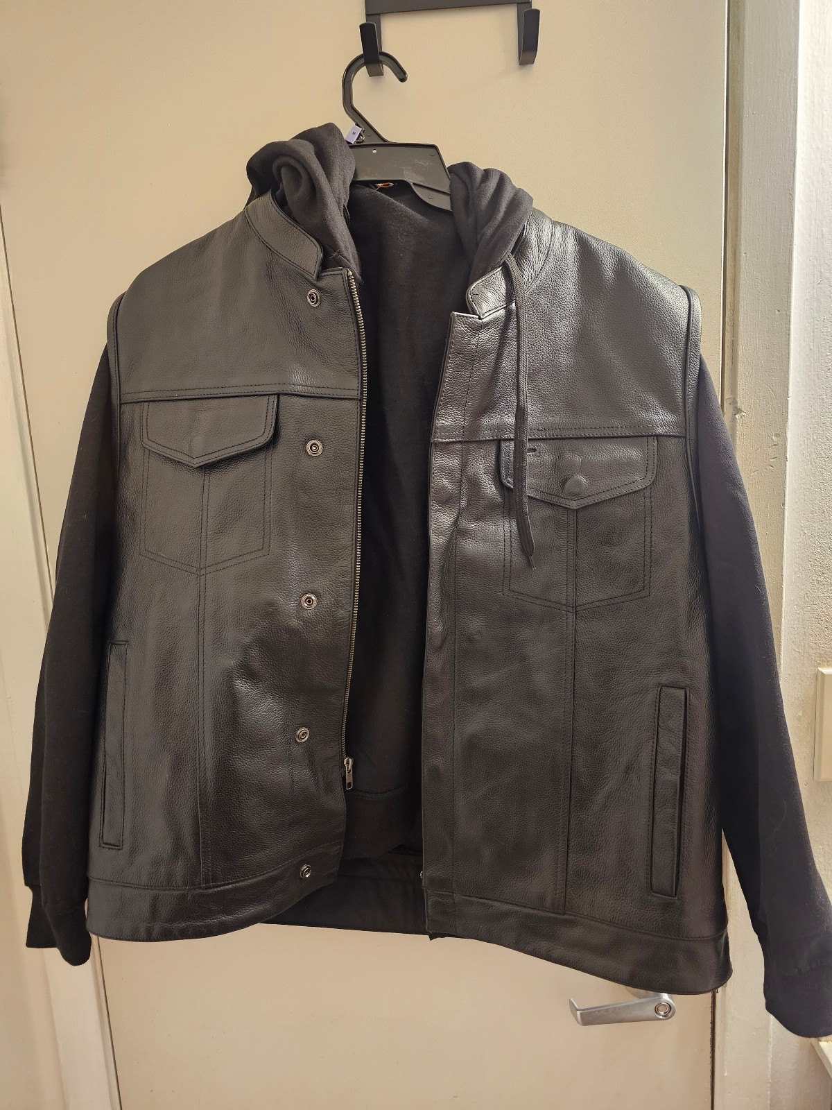 Milwaukee Leather Men's Black Hoodie Zipper Vest NEW